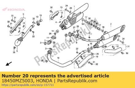 Joint l. rr. cylinder head 18450MZ5003 Honda