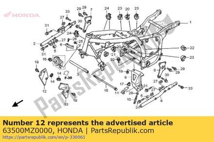 Cover, r. fr. side 63500MZ0000 Honda