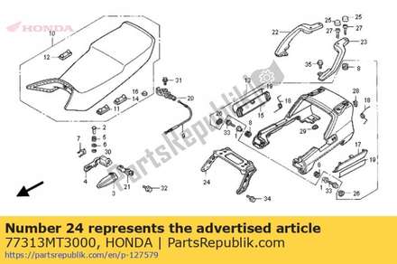 Plate, center grab rail 77313MT3000 Honda