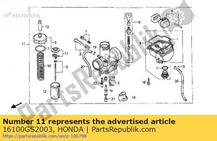 Conjunto de carburador 16100GS2003 Honda