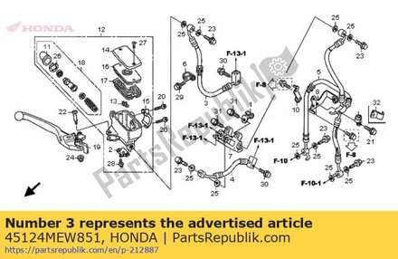 Hose comp. a, fr. brake main 45124MEW851 Honda