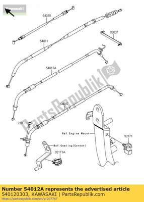 Cable-throttle,opening zr1000d 540120303 Kawasaki