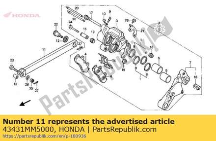 Reaction rod behind brake caliper 43431MM5000 Honda