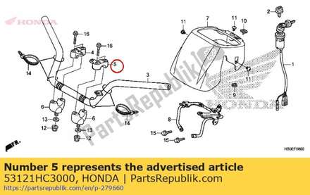 Holder, l. upper handle 53121HC3000 Honda
