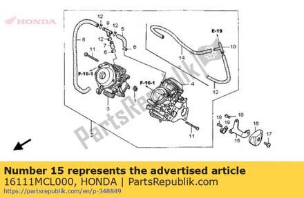 Stay, throttle link cover 16111MCL000 Honda