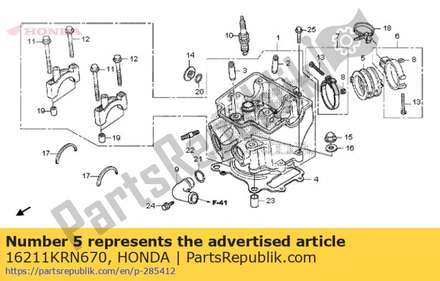 Insulator, carburetor 16211KRN670 Honda