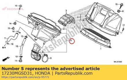 Case sub assy., air clean 17230MGSD31 Honda