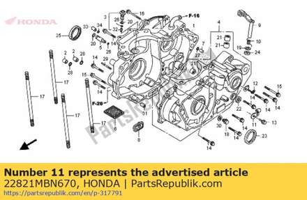 Receiver, clutch cable 22821MBN670 Honda