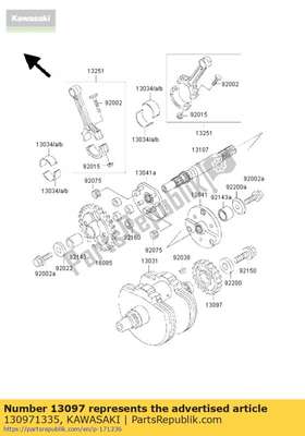 Gear-primary spur,38t 130971335 Kawasaki