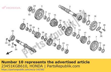 Gear, countershaft third (30t) 23451KGB610 Honda