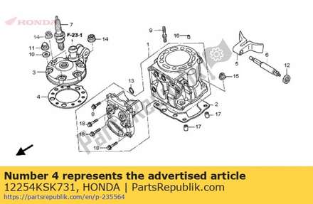 Gasket, cylinder head 12254KSK731 Honda