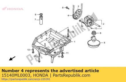 Chain, oil pump (daido) (25h50) 15140ML0003 Honda