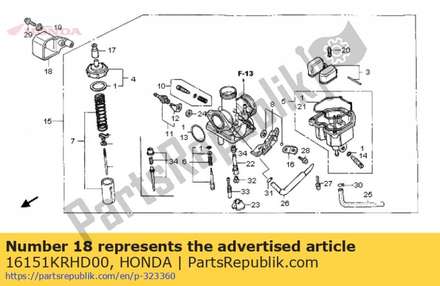 Cover, carburetor heater 16151KRHD00 Honda