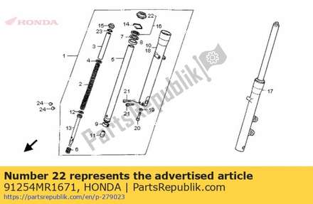 Dust seal, fr. fork 91254MR1671 Honda