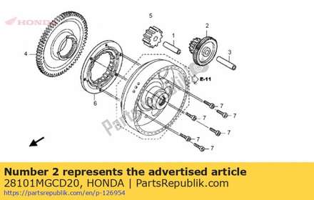 Gear, starter reduction (11t/56t) 28101MGCD20 Honda
