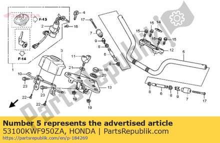 Pipe, steering handle *nh303m* (nh303m mat axis gray metallic) 53100KWF950ZA Honda