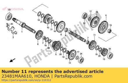 Gear, countershaft fourth (32t) 23481MAA610 Honda