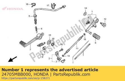 Pedal comp., change 24705MBB000 Honda