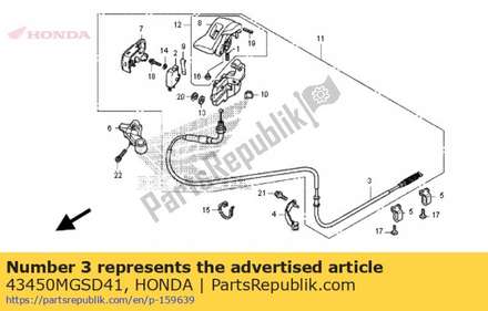 Cable comp., parking brake 43450MGSD41 Honda