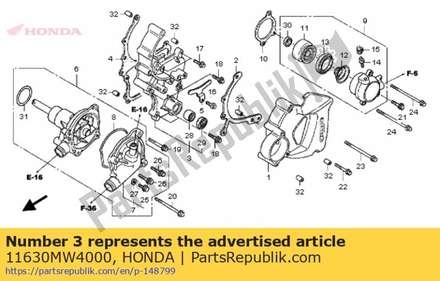 Cover comp., change 11630MW4000 Honda