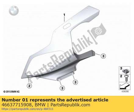 Trim upper section, right - rohteil / blank 46637715908 BMW
