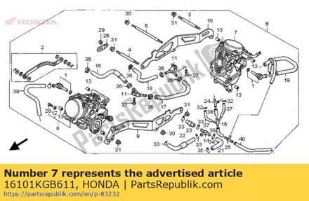 Carburetor assy., rr. 16101KGB611 Honda