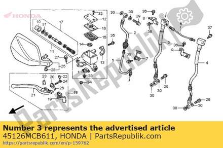 Hose, r. fr. brake 45126MCB611 Honda