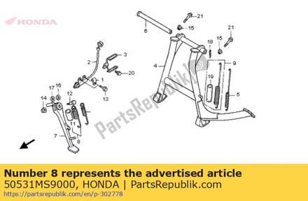 Spring assy., side stand 50531MS9000 Honda