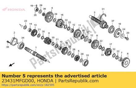 Gear, mainshaft second (16t) 23431MFGD00 Honda