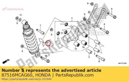 Label, rr. damper 87516MCAG60 Honda