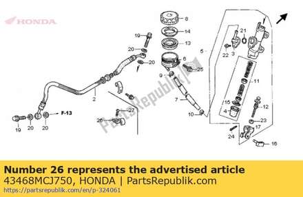 Guide, brake hose 43468MCJ750 Honda
