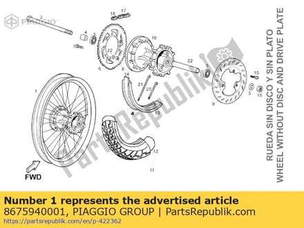 Rear wheel 8675940001 Piaggio Group