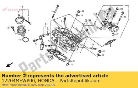 Guide, valve(os) 12204MEWP00 Honda