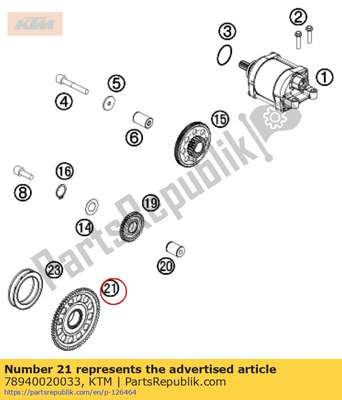 Freewheel gear 66 c cpl. 78940020033 KTM