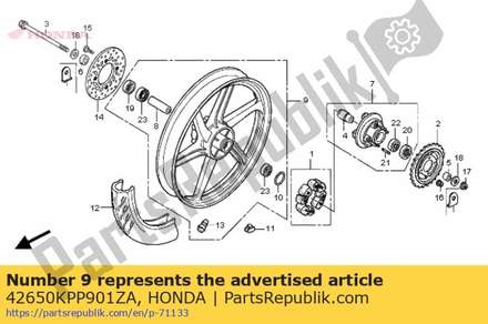 Wheel sub assy., rr. *typ 42650KPP901ZA Honda