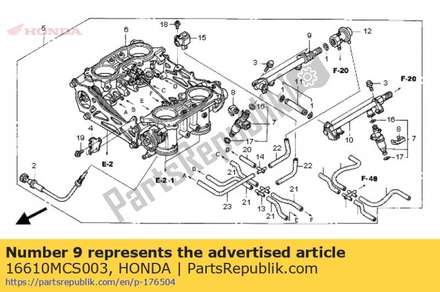 Pipe comp., r. fuel 16610MCS003 Honda