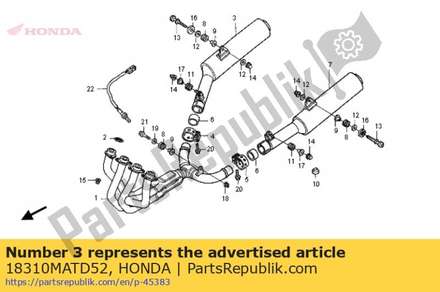 Muffler comp., r. 18310MATD52 Honda