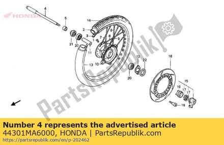 Axle,fr.wheel 44301MA6000 Honda