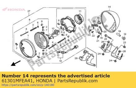 Case, headlight 61301MFEA41 Honda