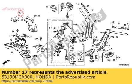 Cover, handle center 53130MCA000 Honda
