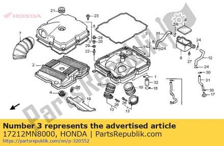Seal air/c cover 17212MN8000 Honda