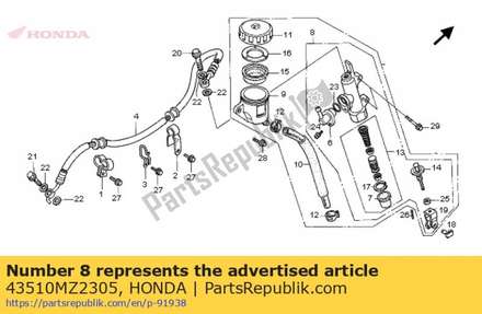 Cylinder sub assy., rr. b 43510MZ2305 Honda