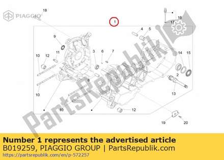 Crankcase assembly B019259 Piaggio Group