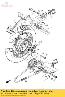 Gear sprocket wheel (40t) 1TX254402000 Yamaha