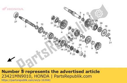 Gear, mainshaft second (1 23421MN9010 Honda