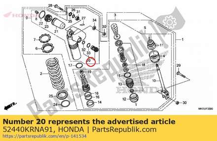 Adjuster, compression dam 52440KRNA91 Honda