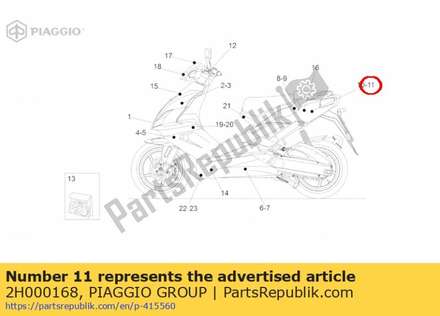 Lh rear fairing dec. "1" 2H000168 Piaggio Group