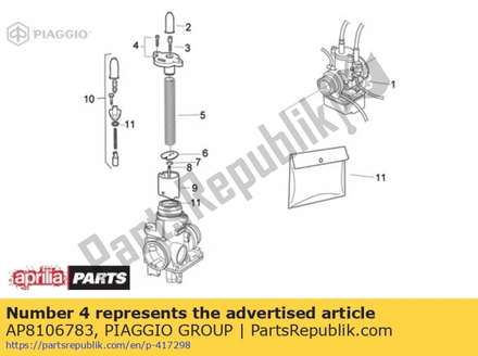 Mixture chamber cover kit AP8106783 Piaggio Group