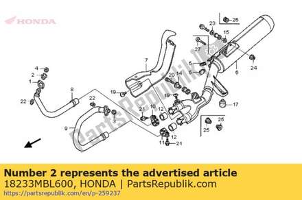 Collar, ex. pipe joint 18233MBL600 Honda