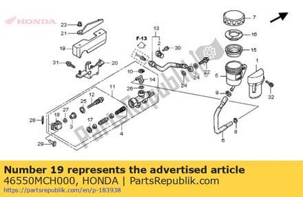 Cover, rr. brake master cylinder 46550MCH000 Honda